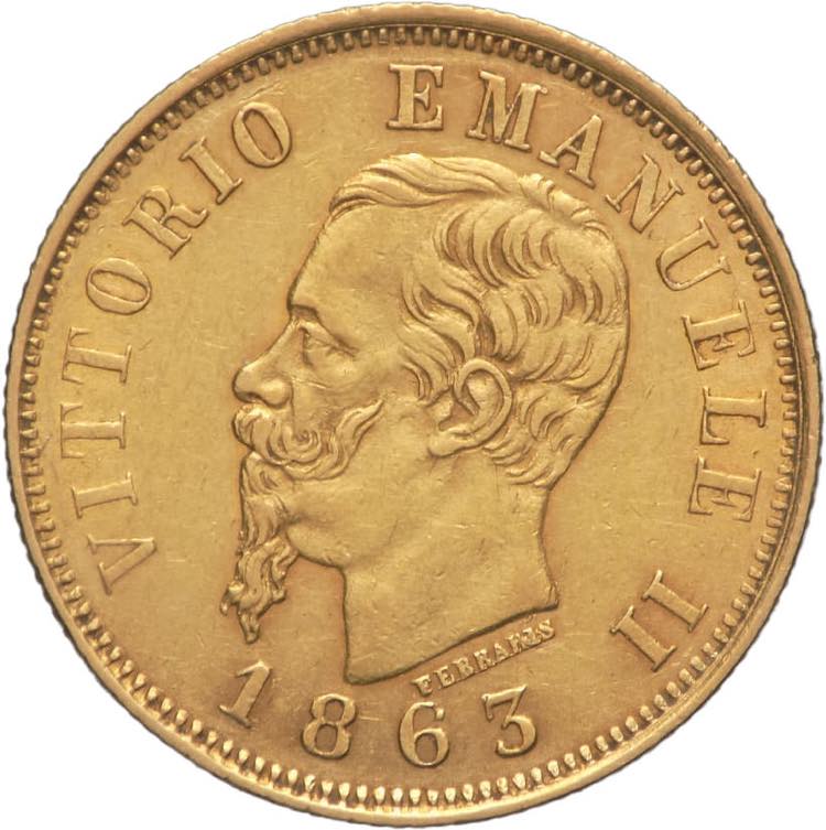 10 lire 1863 - Vittorio Emanuele ... 