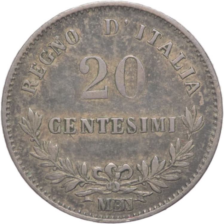 20 Centesimi 1863 - Vittorio ... 
