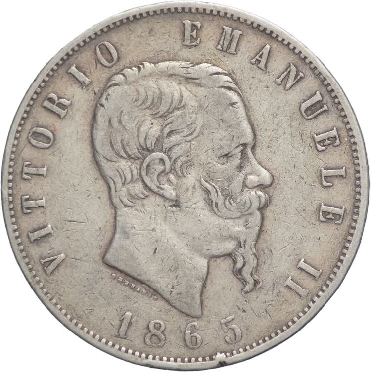 5 Lire 1865 - Vittorio Emanuele II ... 