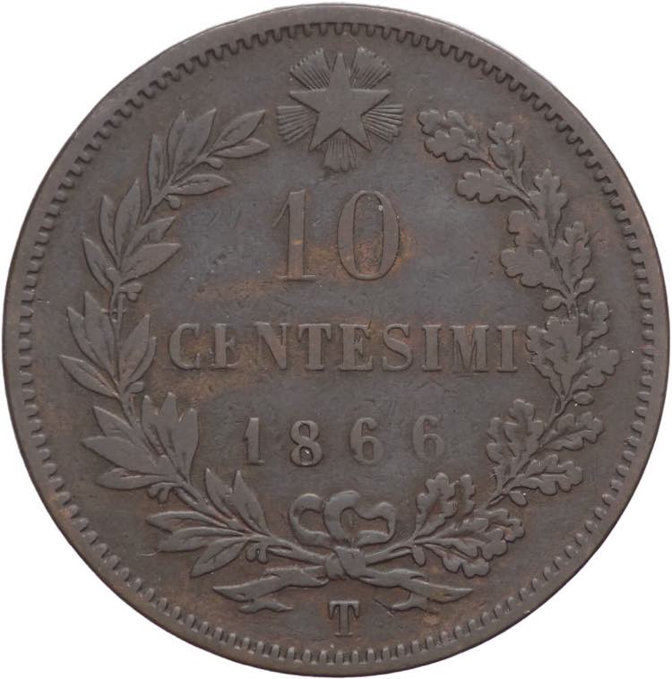 10 Centesimi 1866 - Vittorio ... 