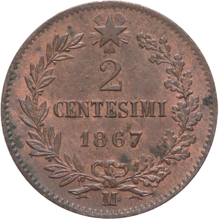 2 centesimi 1867 - Vittorio ... 