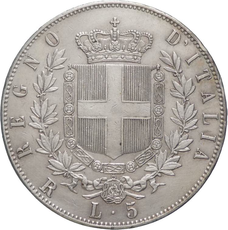 5 lire 1876 - Vittorio Emanuele II ... 