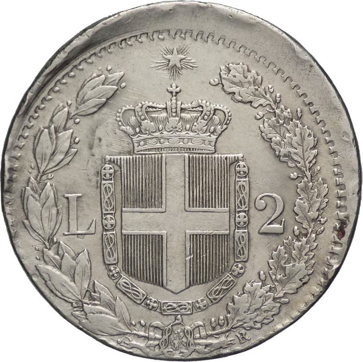 2 lire 1884 - Umberto I (1878 - ... 
