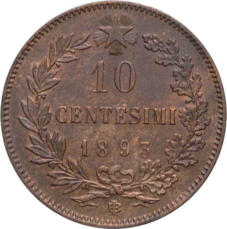 10 Centesimi 1893 - Umberto I ... 