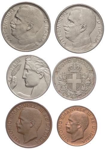 Lotto 5 monete 1920 - nominali ... 