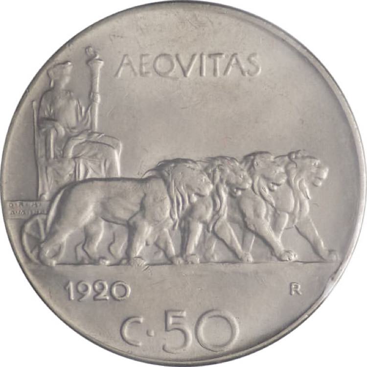 50 centesimi 1920 - Vittorio ... 
