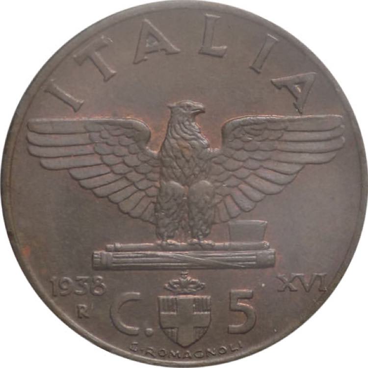 5 centesimi 1938 - Vittorio ... 