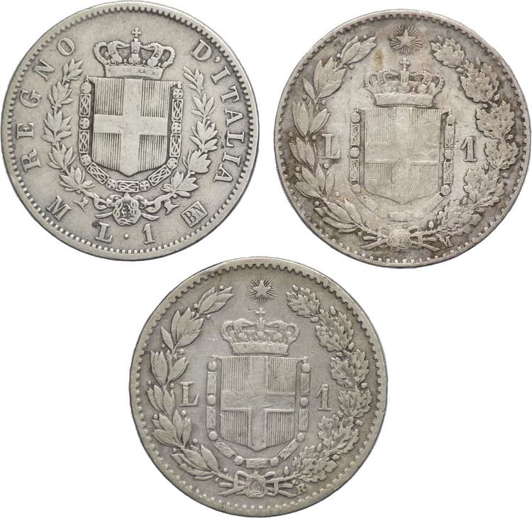 lotto 3 monete 1 Lira - Vittorio ... 