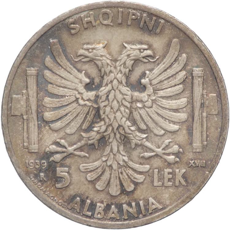 Albania Italiana - 5 Lek 1939 - ... 