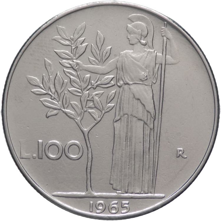 100 lire 1965 - Minerva - Ac - I° ... 