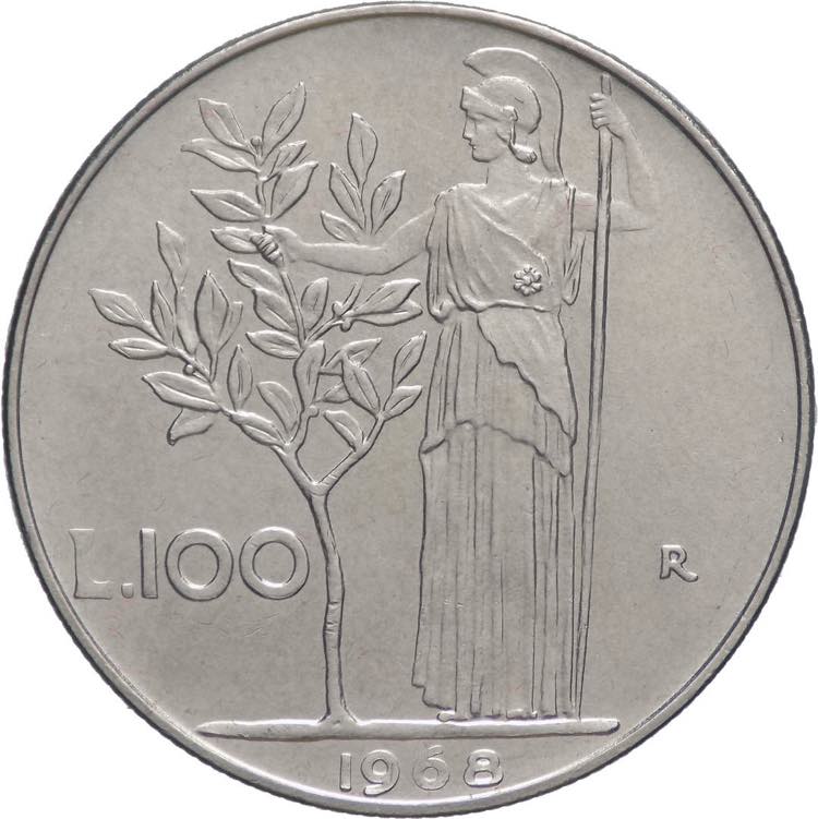 100 lire 1968 - Minerva I° tipo - ... 