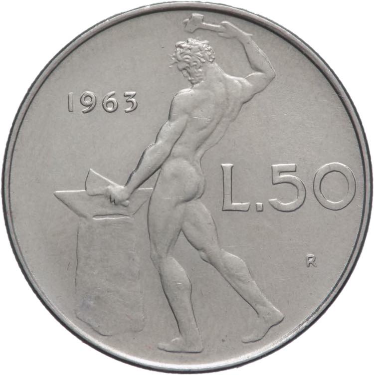 Repubblica italiana - 50 lire 1963 ... 