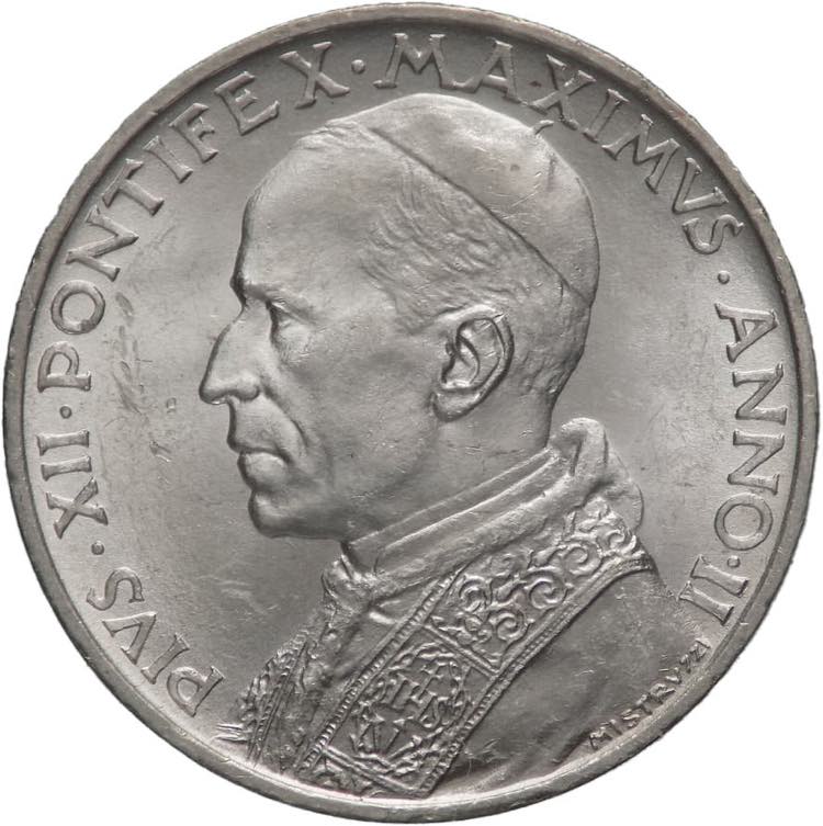 5 lire 1940 - Pio XII (1939 - ... 