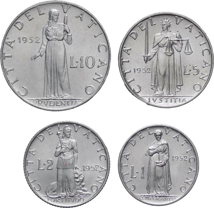 lotto 4 monete Pio XII (1939 - ... 