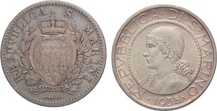 Lotto 2 monete da 1 Lira 1906 e 5 ... 