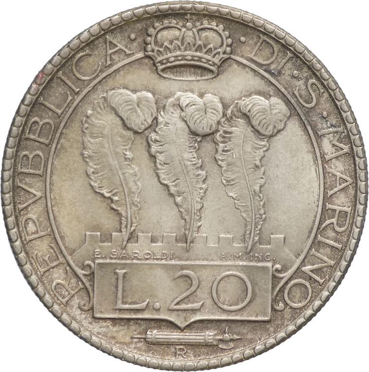 20 Lire 1933 - Repubblica (1864 - ... 