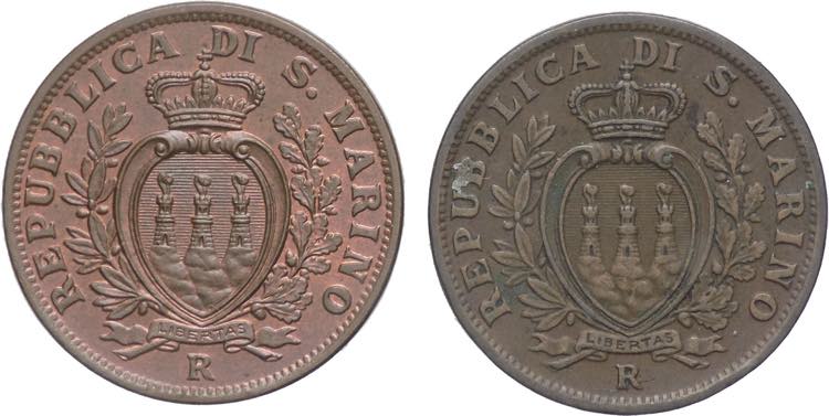 lotto 2 monete da 5 Centesimi 1936 ... 