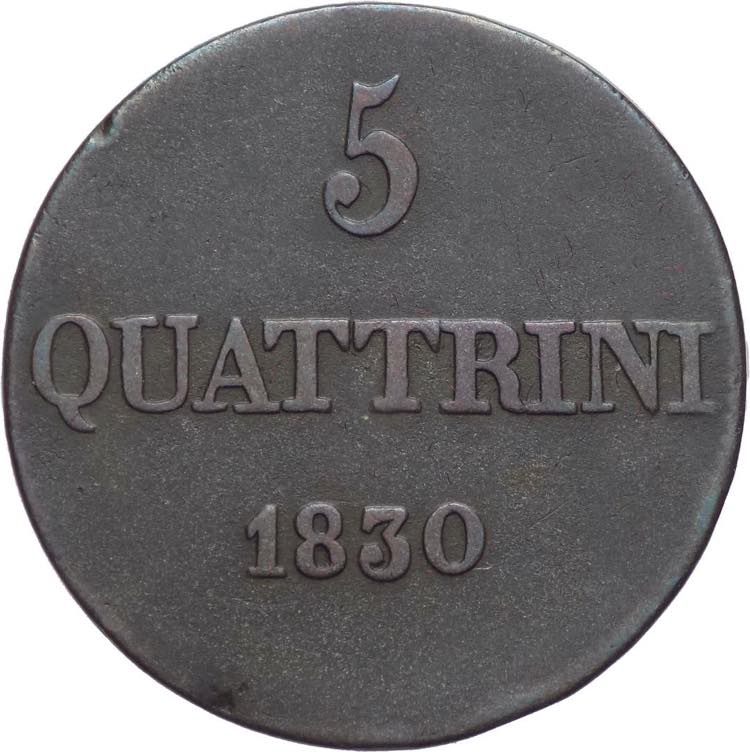 5 Quattrini 1830 - Leopoldo II ... 