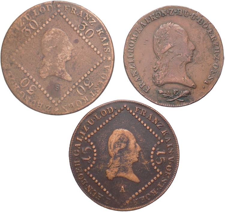 Austria - lotto di 3 monete da 30, ... 