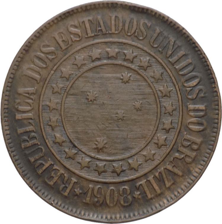 Brasile - 40 Reis 1908 - KM# 491