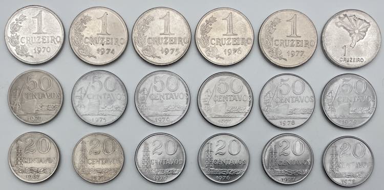 Brasile - Lotto da 18 monete da 1 ... 
