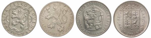 Cecoslovacchia - lotto di 4 monete ... 