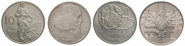 Cecoslovacchia - lotto di 4 monete ... 
