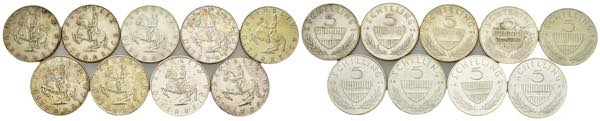 Austria - lotto di 10 monete da 5 ... 