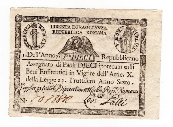 Repubblica Romana - 10 Paoli 1798 ... 