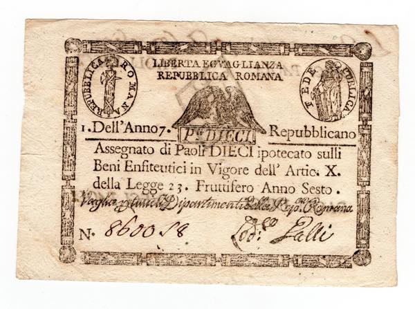  Repubblica Romana - 10 Paoli 1798 ... 