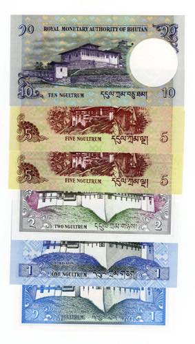 Bhutan - lotto di 6 banconote - ... 