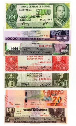 Bolivia - lotto di 7 banconote - ... 