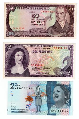 Colombia - lotto di 3 banconote - ... 