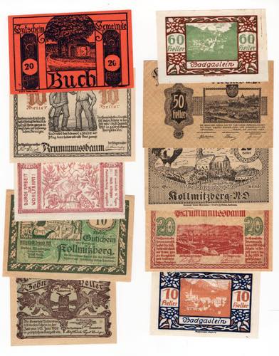 Lotto di 10 banconote area tedesca ... 