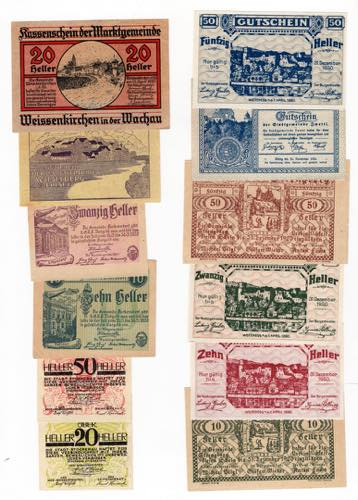 Lotto di 12 banconote area tedesca ... 
