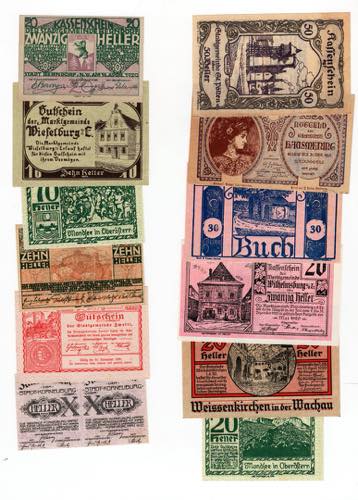 Lotto di 12 banconote area tedesca ... 