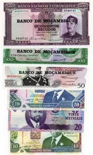Mozambico - lotto di 6 banconote - ... 