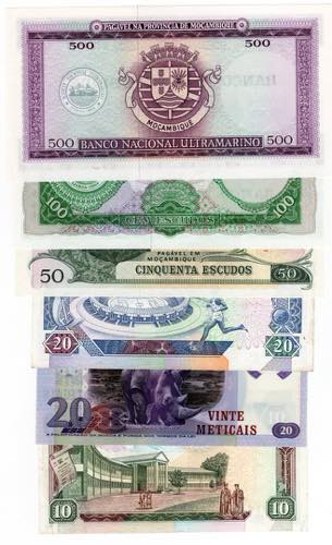 Mozambico - lotto di 6 banconote - ... 