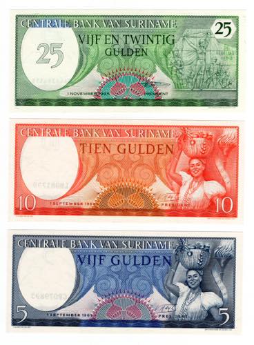 Suriname - lotto di 3 banconote - ... 