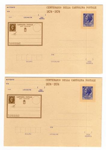 Lotto di 2 cartoline postali 1964 ... 