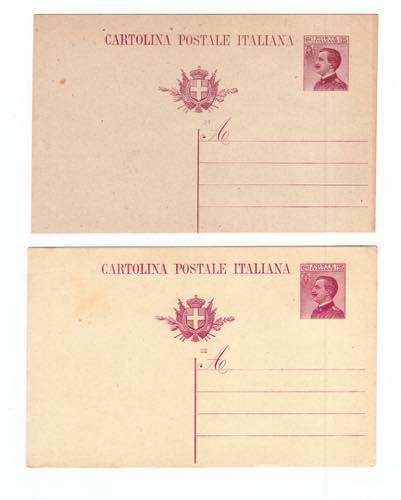 Lotto di 2 cartoline postali 1925 ... 
