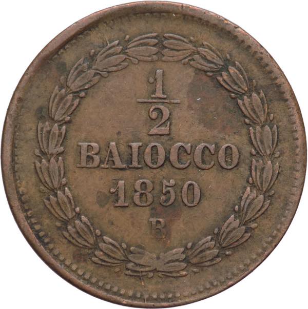 Bologna - 1/2 Baiocco 1850 - Pio ... 