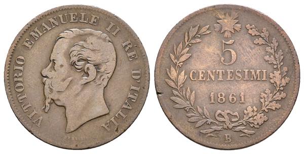 Regno dItalia - 5 Centesimi 1861 ... 