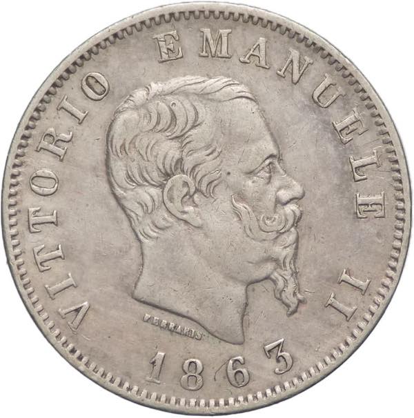 1 lira 1863 - Vittorio Emanuele II ... 