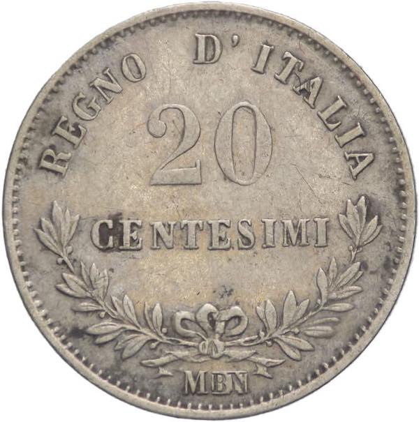 Regno dItalia - 20 Centesimi 1863 ... 