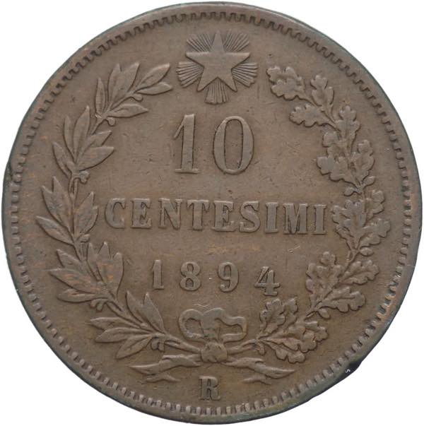 Regno dItalia - 10 Centesimi 1894 ... 