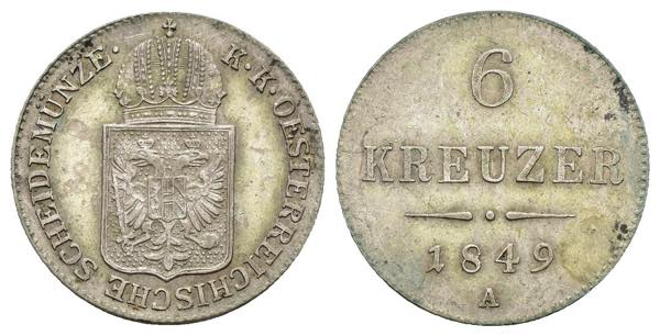 Austria - 6 kreuzer 1849 - Ag. ... 
