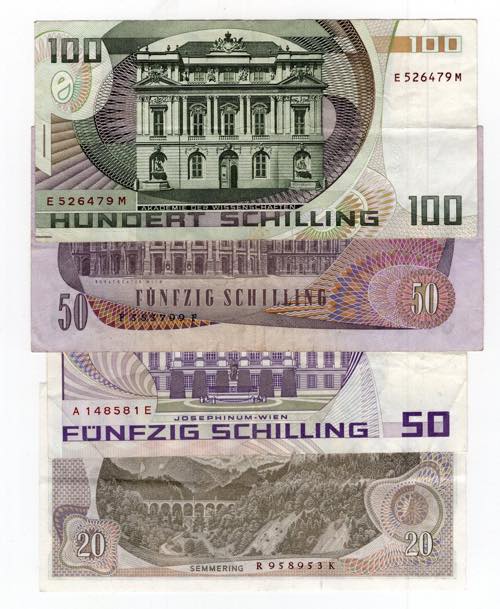 Austria - lotto 4 banconote - anni ... 