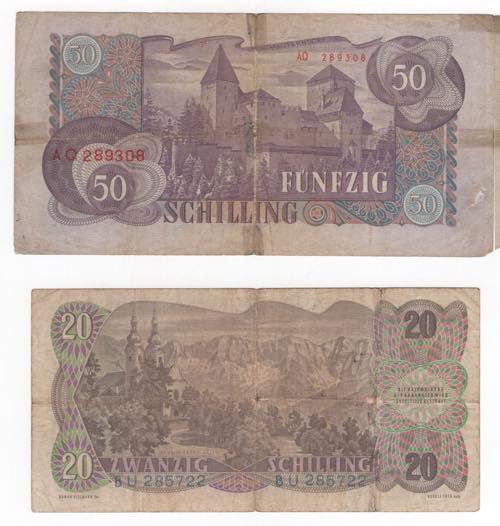 Austria - lotto di 2 banconote