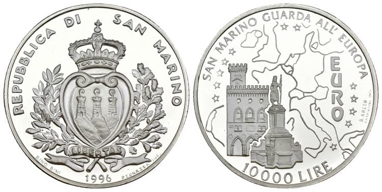 San Marino - 10000 Lire 1996 - Ag. ... 